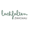 Logo: Schrift in grün "lachfalten", darunter in schwarz "Zwickau"