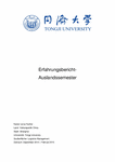 PDF: Erfahrungsbericht. Tongji Universität, China.
