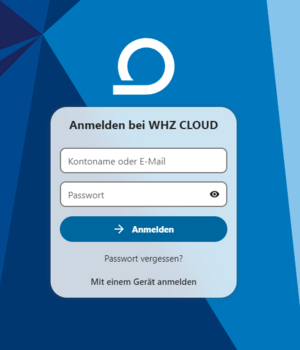Screenshot: Zwei-Faktor-Authentifizierung - Schritt 1 = Benutzernamen und Kennwort eingeben