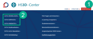 Abbildung: HS3D - Center, Übersicht über shortcuts