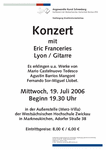 Konzert mit Eric Franceries Lyon / Gitarre