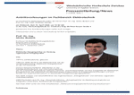 Antrittsvorlesungen im Fachbereich Elektrotechnik - Prof. Dr.-Ing. Mirko Bodach und Prof. Dr.-Ing. habil. Matthias Menge