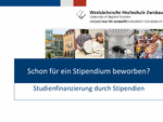 PDF: Präsentation. Hochschulinformationstag. Schon für ein Stipendium beworben? Studienfinanzierung durch Stipendien.
