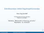 PDF: Vortrag. Titel: Zeitreihenanalyse mittels Singulärspektrumanalyse.