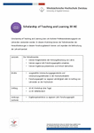PDF: Information zum Workshop. Scholarship of Teaching and Learning.