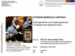 PDF: Flyer. STUDIUM GENERALE-VORTRAG. Gleichgewichte und Ungleichgewichte im Spiegel der bildenden Kunst.