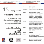 15. Symposium - techn. Textilien - Leder, Kunstleder und flexible Warenbahnen