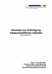 PDF: Hinweise zur Anfertigung wissenschaftlicher Arbeiten.