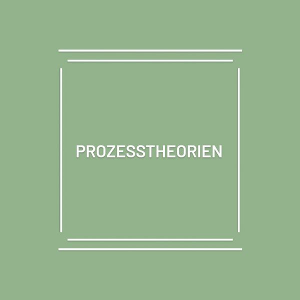 Titelbild des Artikels "Prozesstheorien": Auf grünem Hintergrund steht mit weißer Blockschrift das Thema geschrieben.