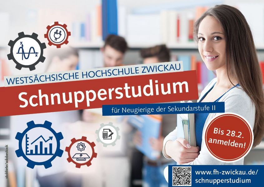 Fotomontage: Schnupperstudium an der WHZ, für Schüler der Sek II