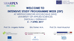 Foto: Startfolie Präsentation. Welcome To Intensive Study Programme Week.