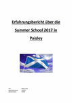 PDF: Erfahrungsbericht über die Summer School 2017 in Paisley