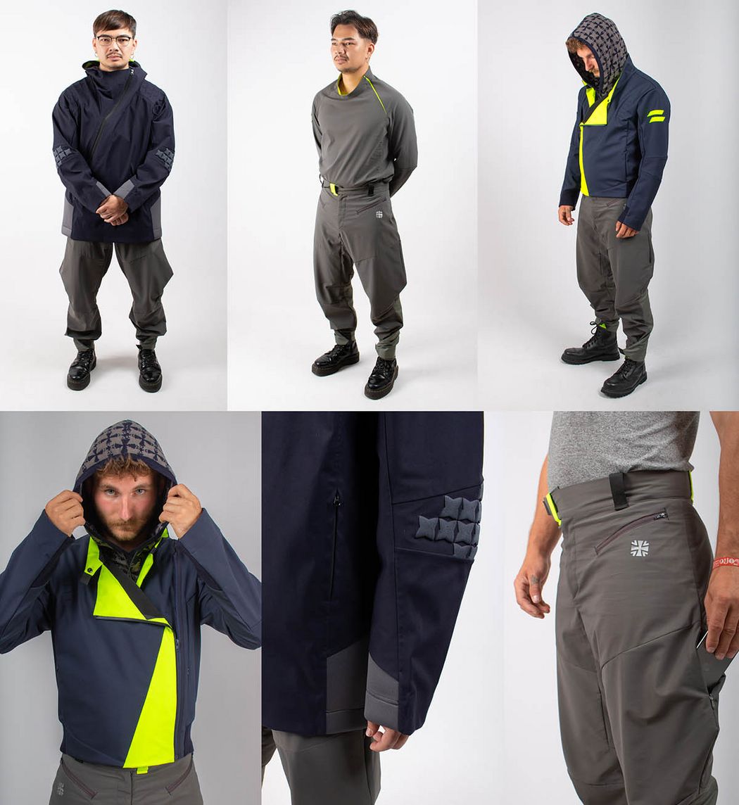 Foto: Master-Abschlussarbeit "System Uniform - Concept Design Technical Rescue 2030" von Pauline Schmidt, 2022, Fachrichtung Modedesign, verschiedene Ansichten und Designs