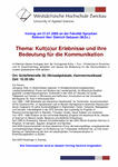 Vortrag - Kult(o)ur Erlebnisse und ihre Bedeutung für die Kommunikation