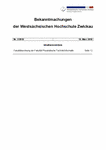 PDF: Bekanntmachungen der WHZ. Nr. 2 / 2018.