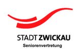 Logo: rote Welle darunter schwarzer Schriftzug Stadt Zwickau Seniorenvertretung