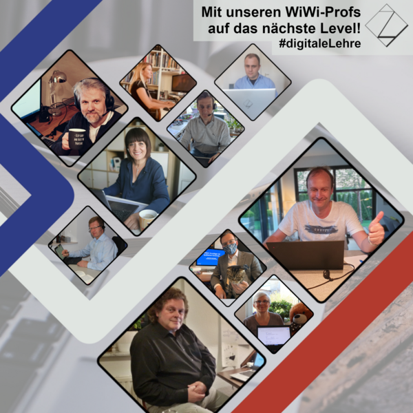 Fotocollage: Professoren der Fakultät Wirtschaftswissenschaften.