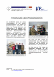 PDF: Artikel. Einweihung des Labors Prozessmesstechnik.