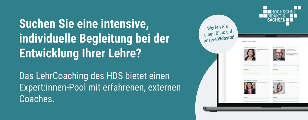 Banner: Lehrcoaching der HDS (Hochschuldidaktik Sachsen)