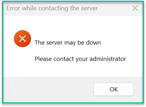 Abbildung: Fehlermeldung bei Start der Software cDESK nach einer 3DX-Installation, bitte an den Admin wenden