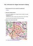 PDF: FAQ - Information for refugees interested in studying.