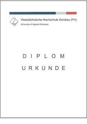 Foto: Deckblatt. Diplom Urkunde