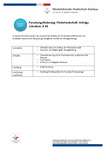PDF: Überblick zum Workshop Forschungsförderung. Förderlandschaft, Anträge schreiben.