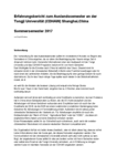 PDF: Erfahrungsbericht zum Auslandssemester an der Tongji Universität (CDHAW) Shanghai, China. Daniel Rincker.