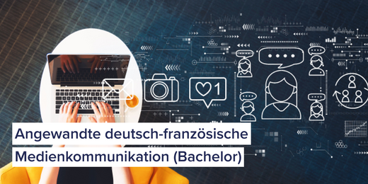 Person mit Laptop und grafischen Abbildungen