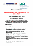 Vortrag - Organspende - eine Entscheidung für das Leben