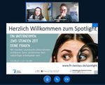Foto: Screenshot eines Onlinechats. Die zwei kleinen Bilder oben zeigen jeweils eine Frau, darunter ist eine Informationsfolie zur Veranstaltung.