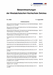 PDF: Bekanntmachungen der WHZ. Nr. 3 / 2020.