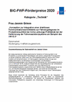 PDF: Vorstellung Gewinner der BIC-FWF-Förderpreise 2020.