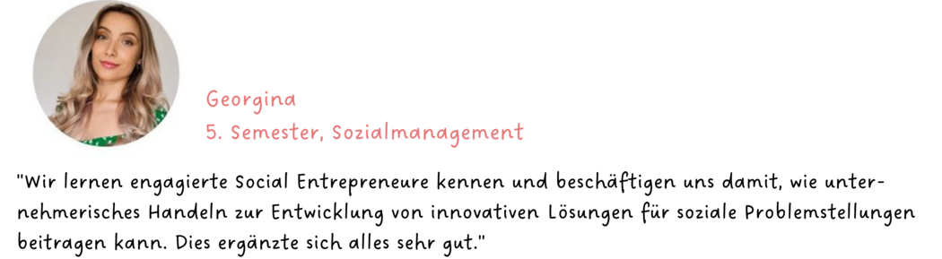 Foto: Erfahrungsbericht Studiengang Sozialmanagement, Georgina