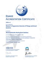 EuroInf-Zertifikat für den Studiengang "Internet of Things and Smart Systems"