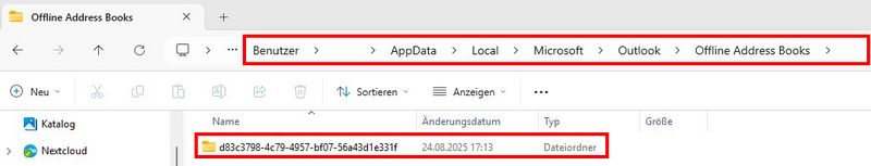 Bild zur Beschreibung der Aktualisierung des Offline-Adressbuchs von Outlook.