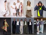 Montage aus verschiedenen Bilder, die Mode-Kollektionen, getragen von Modells zeigen.