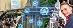 Collage: Prüfstand eines Autos, ein Studierender in der Umwelttechnik (WHZ/Helge Gerischer) und eine Illustration zur Verkehrstechnik (Illustration:: metamorworks/adobestock)