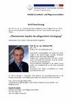 Antrittsvorlesung - Ökonomische Aspekte der pflegerischen Versorgung