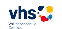 Logo: blaue Schrift "vhs", daneben farbige Punkte im kreisförmig überlappend