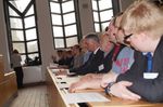 Foto: Blick auf die Besucher in der ersten Reihe des Hörsaal 1.