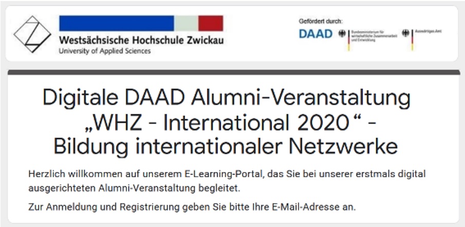 Bild mit Informationen zu Alumni-Woche 2020