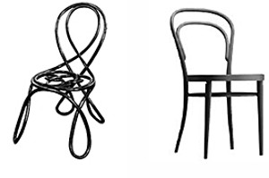Foto: 2 Designerstühle. Talk-Premiere mit THONET