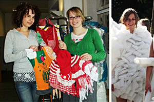 2 Fotos. Schneeberger Mode zu Gast in Herten. Models präsentieren sich.