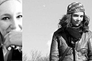 2 Fotos: Zwei Mädchen lächeln in die Kamera.