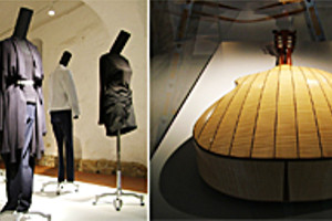 Fotoreihe. 2 Bilder. Neue Ausstellung in der Hochschulgalerie