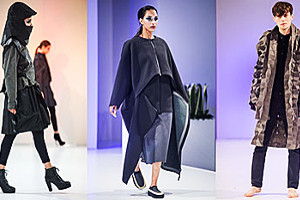 Fotoreihe: 3 Bilder mit Models. Präsentation Anfang Mai im Rahmen der Innovative Apparel Show auf den beiden Fachmessen Techtextil und Texprocess in Frankfurt am Main