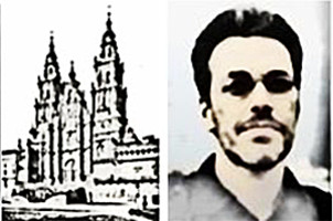 Fotoreihe: 4 Bilder. Einladung zum Vortrag. Professor Dr. Michael Scholz-Hänsel: Vortrag zum Thema: „Die Pilgerwege nach Santiago de Compostela und der Hl. Jakobus der Ältere als "Matamoros".