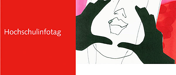 Infobanner: Hochschulinformationstag. Bachelor- und Master-Studiengang Gestaltung / Studienrichtungen Holzgestaltung, Modedesign, Textilkunst/Textildesign