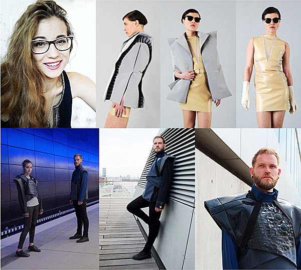 Fotocollage: Modefotografien. Stipendium der Studienstiftung des deutsches Volkes für Studentin der Studienrichtung Modedesign.